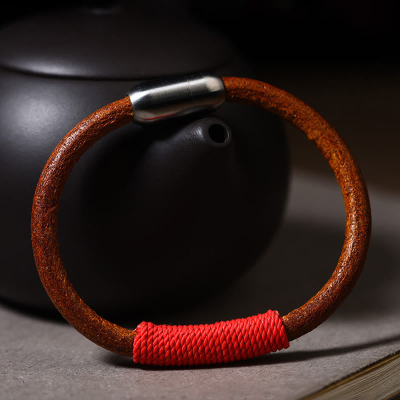 Fortune Jewel Tibetan Leather Handmade Five Elements Luck Braid String Buckle Bracelet