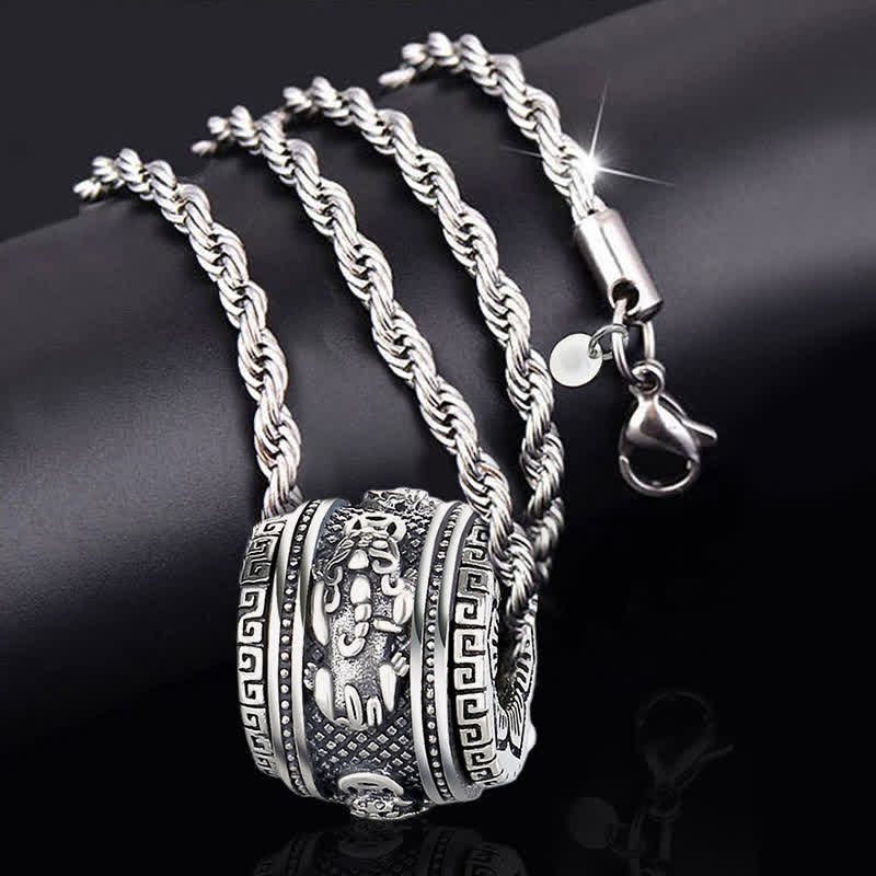 Fortune Jewel PiXiu Luck Wealth Rotatable Necklace Pendant