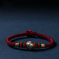 Fortune Jewel 925 Sterling Silver Tibet Handmade Om Mani Padme Hum Luck Protection King Kong Knot Braided Bracelet - Fortune Jewel