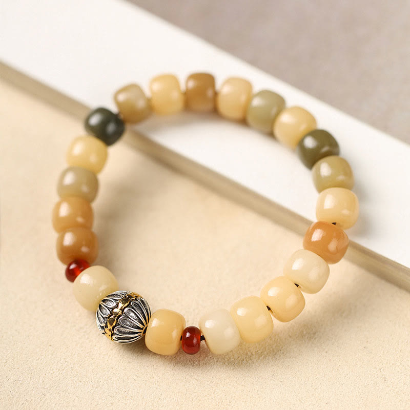 Fortune Jewel Natural Bodhi Seed The Lord of the Corpse Forest Om Mani Padme Hum Wisdom Bracelet