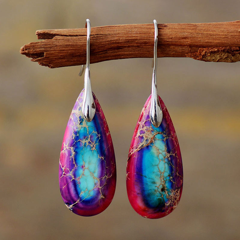 Fortune Jewel Emperor Stone Crystal Happiness Earrings