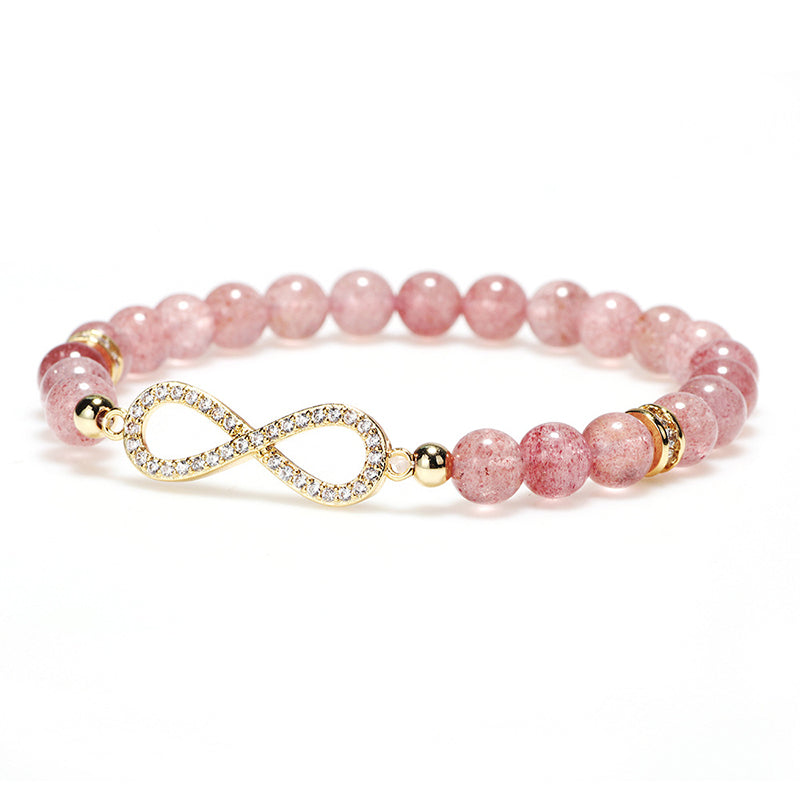 Fortune Jewel Natural Strawberry Quartz Positivity Healing Bracelet