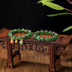 Fortune Jewel Gold Swallowing Beast Family Charm Luminous Fluorescent Liuli Glass Bead Success Bracelet