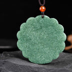 Fortune Jewel Natural Jade Peacock Luck Prosperity Necklace Pendant