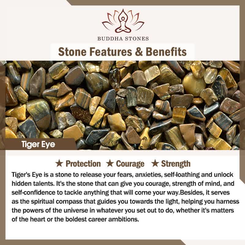 Fortune Jewel Tiger Eye Stone Beads Protection Courage Bracelet