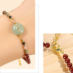 Fortune Jewel Natural Garnet Peace Buckle Bead Calm Bracelet