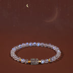 Fortune Jewel 925 Sterling Silver Plated Gold Natural Moonstone PiXiu Healing Bracelet