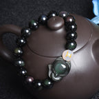 Fortune Jewel Natural Rainbow Obsidian Gold Sheen Obsidian Silver Sheen Obsidian Fox Healing Bracelet