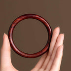 Fortune Jewel Tibetan Small Leaf Red Sandalwood Ebony Green Sandalwood Protection Bracelet Bangle