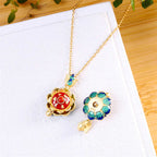 Fortune Jewel 925 Sterling Silver Tibet Lotus Prayer Wheel Red Agate Enlightenment Necklace Pendant