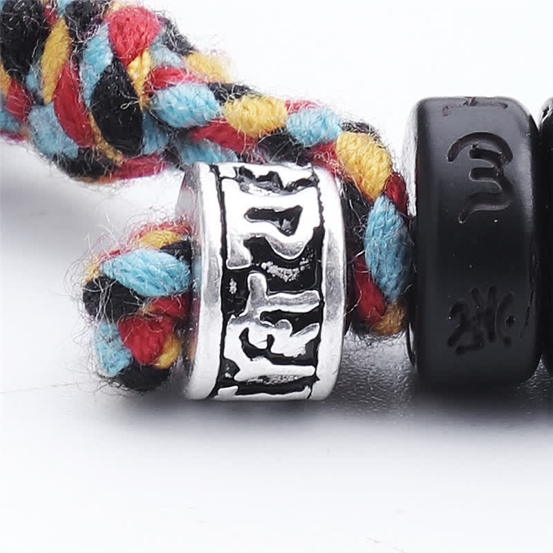 Fortune Jewel Tibetan Coconut Shell Beads Engraved Om Mani Padme Hum Mantra Happiness Bracelet