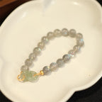 Fortune Jewel Natural Moonstone Heitan Jade Peace Buckle Healing Bracelet