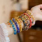 Fortune Jewel Gold Swallowing Beast Copper Coin Good Luck Charm Liuli Glass Bead Fortune Bracelet