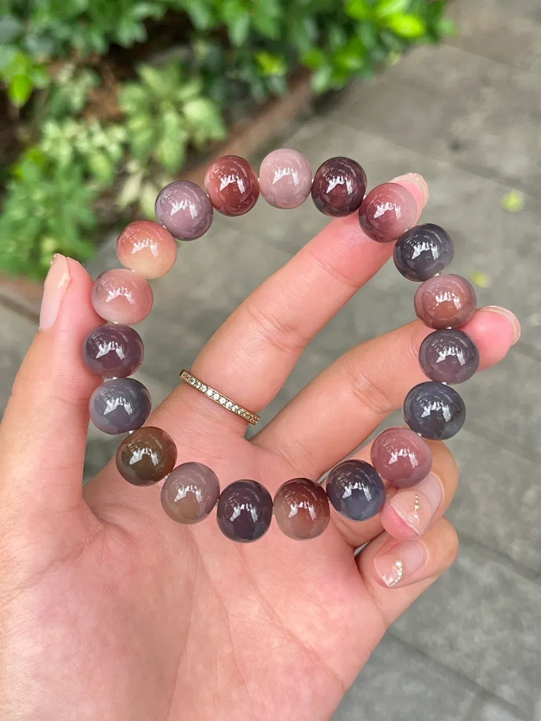 Light Purple Natural Bodhi Bead Bracelet for Fidgeting 14mm