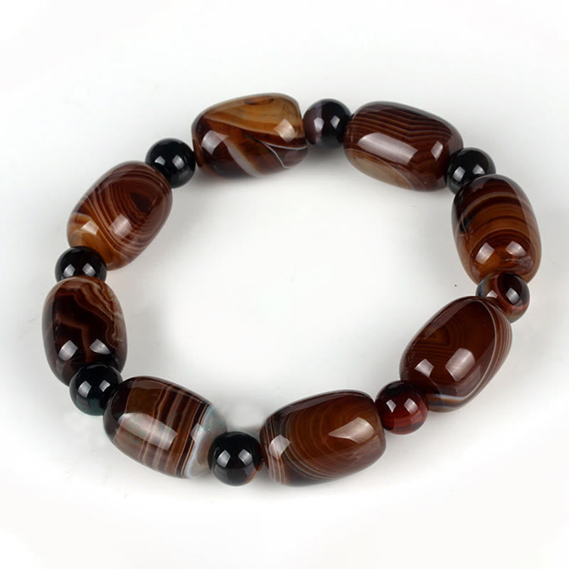 Fortune Jewel Natural Sardonyx Courage Happiness Bracelet