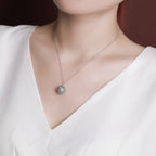 Fortune Jewel 990 Sterling Silver Fu Character Copper Coin Luck Fortune Chain Necklace Pendant