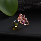 Fortune Jewel Peacock Amber Fortune Love Necklace Pendant Ring