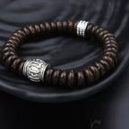 Fortune Jewel Natural Tibetan Coconut Shell Om Mani Padme Hum Positive Bracelet