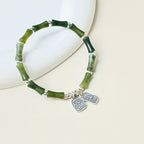 Fortune Jewel 925 Sterling Silver Bamboo Jade Lucky Cat Fu Character Luck Abundance Bracelet
