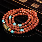 Fortune Jewel 108 Mala Beads Goldstone Om Mani Padme Hum Swastika Confidence Bracelet