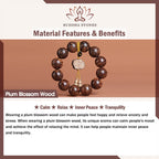 Fortune Jewel Plum Blossom Wood Inner Peace Bracelet