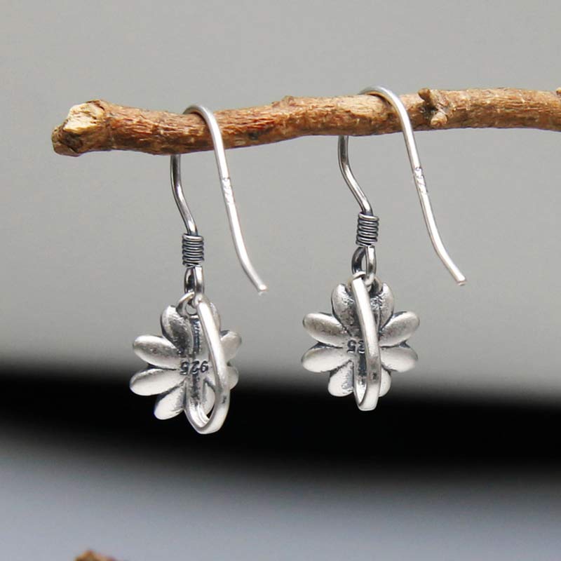 Fortune Jewel 925 Sterling Silver Lotus Flower Enlightenment Earrings Fortune Jewel