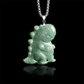 Natural Green Jadeite Cute Dinosaur Pendant – A-Grade Jade, S925 Silver, Fun & Playful Talisman