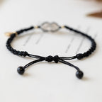 Fortune Jewel Chalcedony Round Peace Buckle Positive String Bracelet