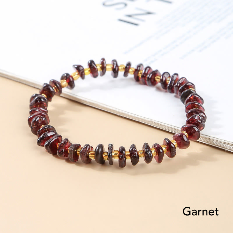 Fortune Jewel Natural Irregular Shape Stone Crystal Meditation Balance Bracelet