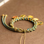 Fortune Jewel Tibetan Five God Of Wealth Luck Handcrafted Braid String Bracelet