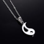 2pcs Yin Yang Pendant Couple Necklace Fortune Jewel