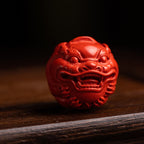 Fortune Jewel Tibet Om Mani Padme Hum PiXiu Copper Coin Small Leaf Red Sandalwood Cinnabar Protection Key Chain