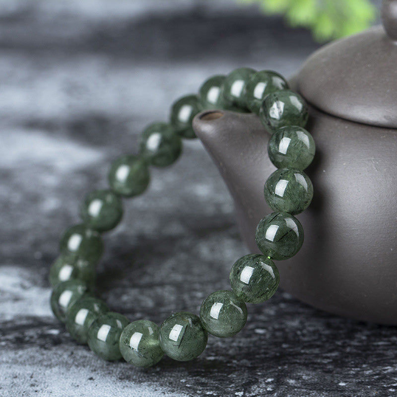 Fortune Jewel Natural Green Crystal Blessing Wealth Bracelet