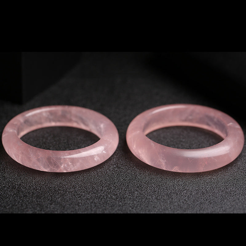 Fortune Jewel  Natural Rose Quartz Love Caring Bracelet Bangle