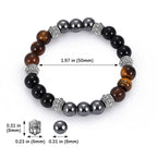 Fortune Jewel Tiger Eye and Hematite Good Luck and Healing Bracelet