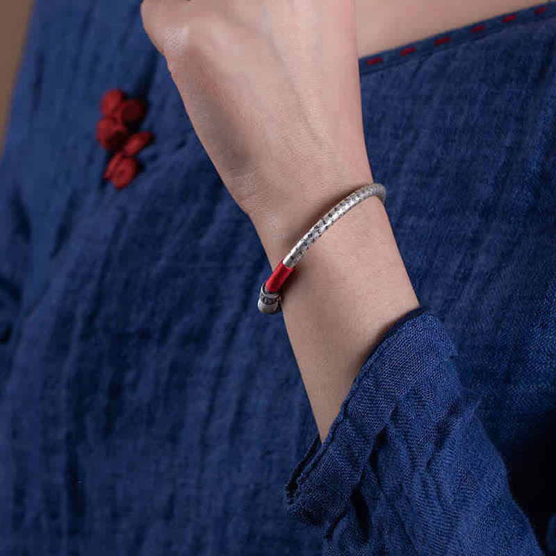 Fortune Jewel Tibet Om Mani Padme Hum Luck Red String Bracelet Bangle