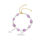 Fortune Jewel Amethyst Pink Crystal Black Rutilated Quartz Spiritual Awareness Bracelet