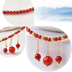 Fortune Jewel Red Agate Confidence Calm Anklet