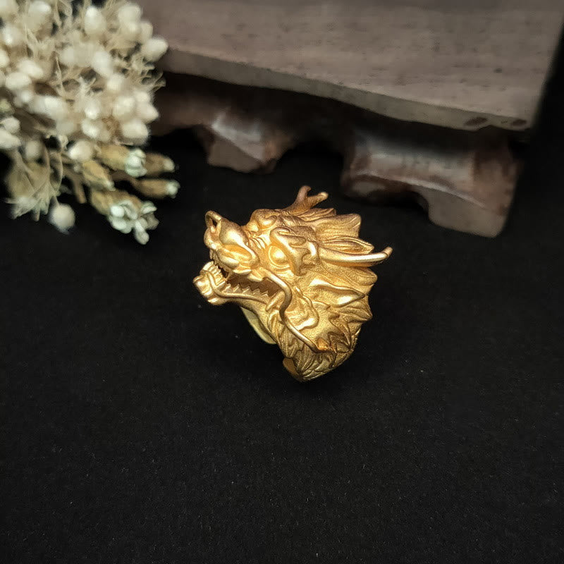 Fortune Jewel Golden Dragon Luck Protection Ring Fortune Jewel