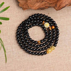 Fortune Jewel Chinese Zodiac Obsidian PiXiu Protection Mala Bracelet