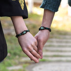 Fortune Jewel Tibetan Jade Lucky Black Rope Couple Bracelet