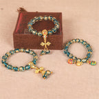 Fortune Jewel Tibetan Gold Swallowing Beast Family Dorje Vajra Strength Bead Bracelet