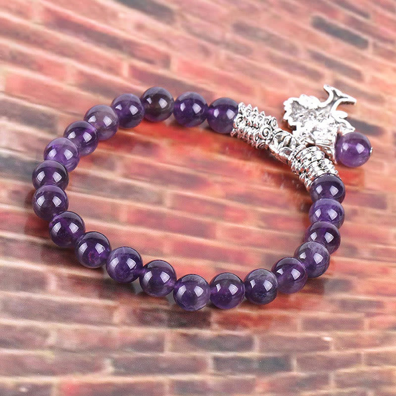 Fortune Jewel Natural Gemstone Tree of Life Lucky Charm Stretch Bracelet