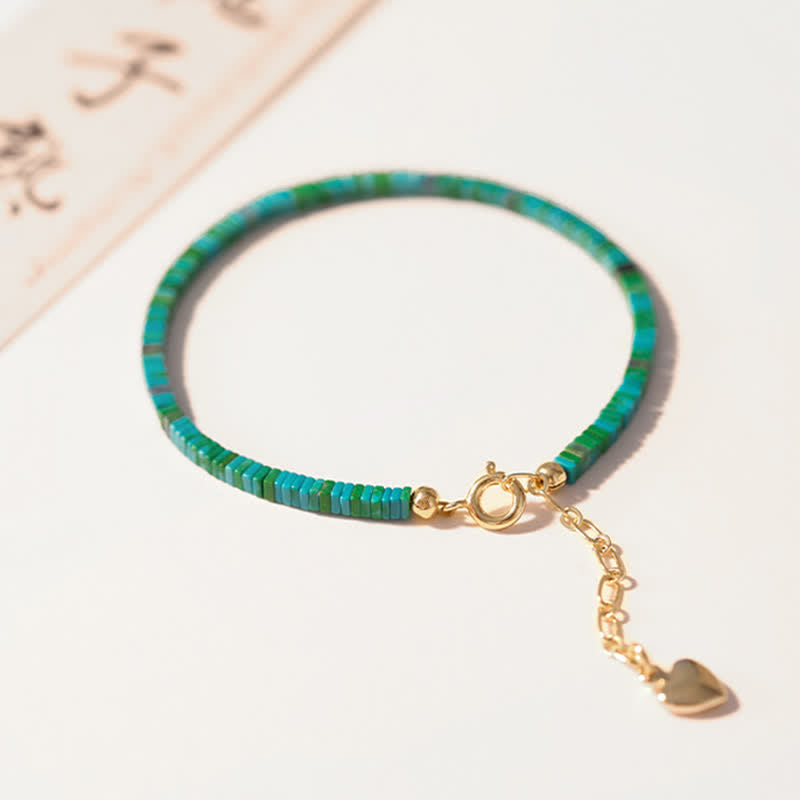 Fortune Jewel Turquoise Beaded Friendship Strength Chain Bracelet