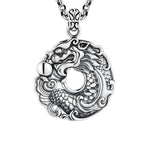 Fortune Jewel Koi Fish Dragon Peace Buckle Wealth Necklace Pendant Fortune Jewel