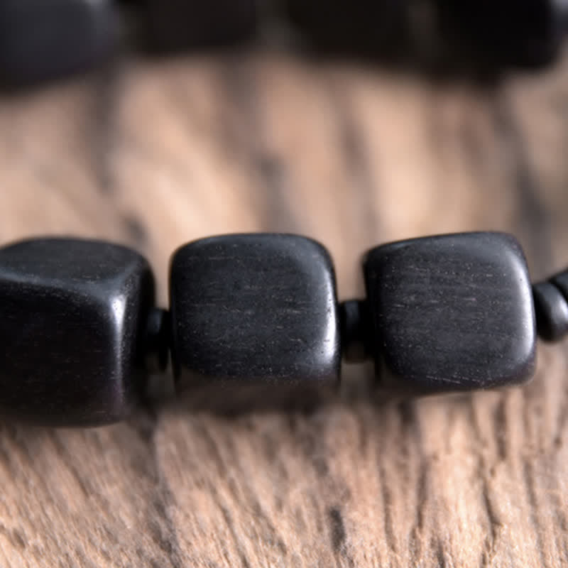 Fortune Jewel Tibetan Ebony Wood Dzi Bead Strength Bracelet