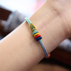 Fortune Jewel Colorful Rope Eight Thread Peace Knot Luck Handmade Bracelet