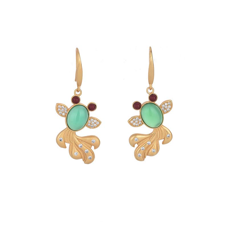 Fortune Jewel FengShui Jade Koi Fortune Earrings