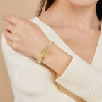 Fortune Jewel 925 Sterling Silver Hetian Jade Peace Buckle Beaded Luck Happiness Charm Bracelet