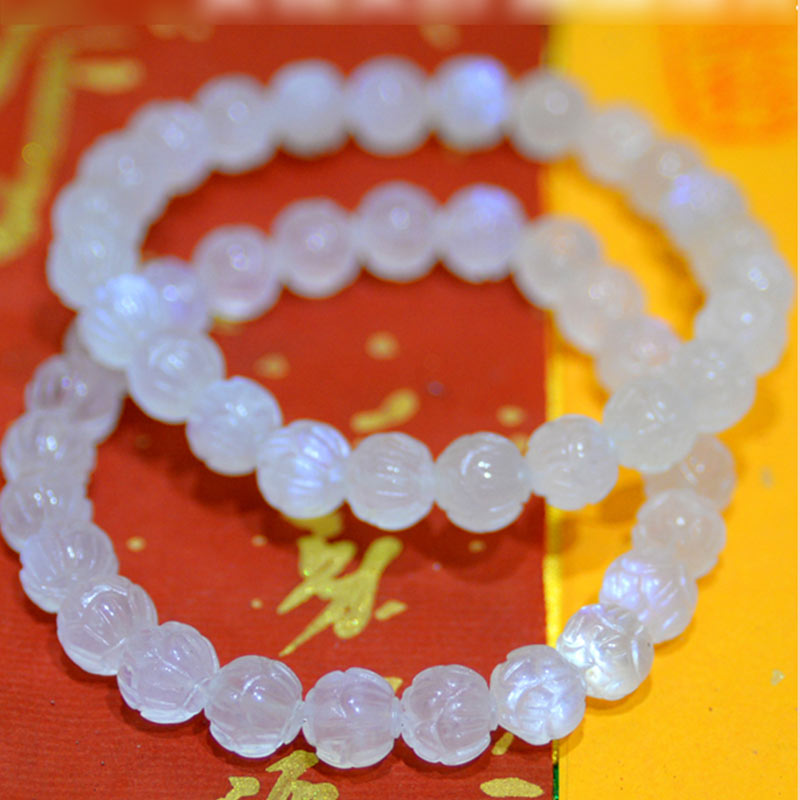 Fortune Jewel Natural Moonstone Lotus Love Bracelet